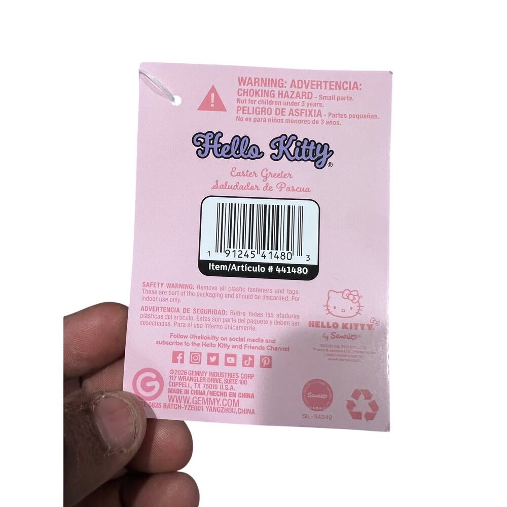 Hello Kitty Plush Stuffed Toy Pastel Outfit Easter Egg Sanrio New w/ Tag - Picture 6 of 6